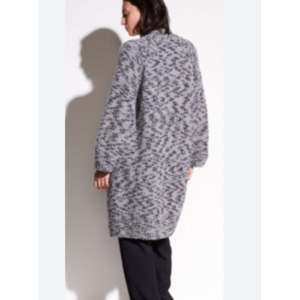Vince Marled Wool cashmere Blend Belted Gray Sweater Coat cardigan Size XS - Picture 11 of 11